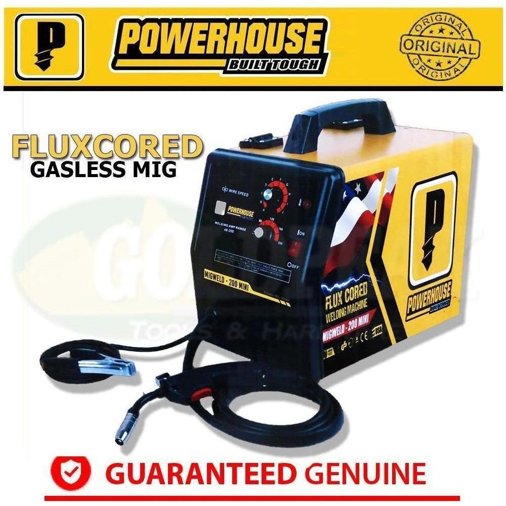 Powerhouse MIGWELD-200 MINI MIG Welding Machine (Fluxcored) - Goldpeak Tools PH Powerhouse Powerhouse MIGWELD-200 MINI MIG Welding Machine (Fluxcored) - Goldpeak Tools PH Powerhouse